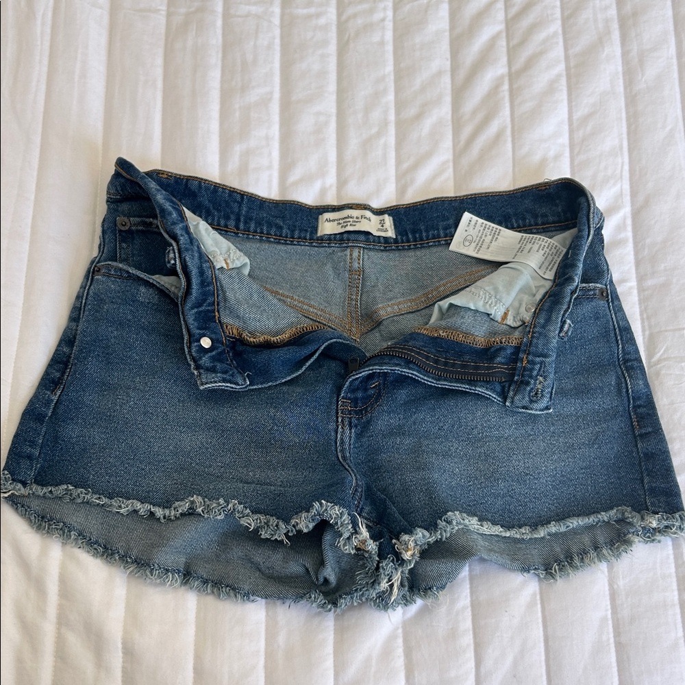 Abercrombie & Fitch Distressed Blue Jean Shorts